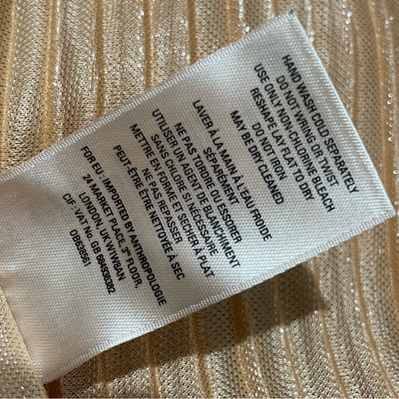 Anthropologie Maeve Ambra Pleated Rose Metallic Midi Skirt Size - Picture 10 of 12